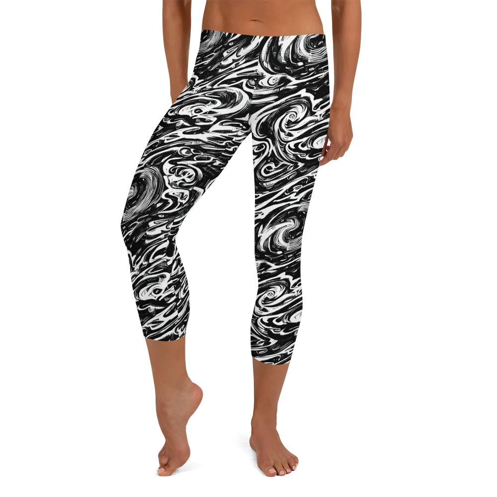 Blackwater Frenzy on Capri Leggings — Front