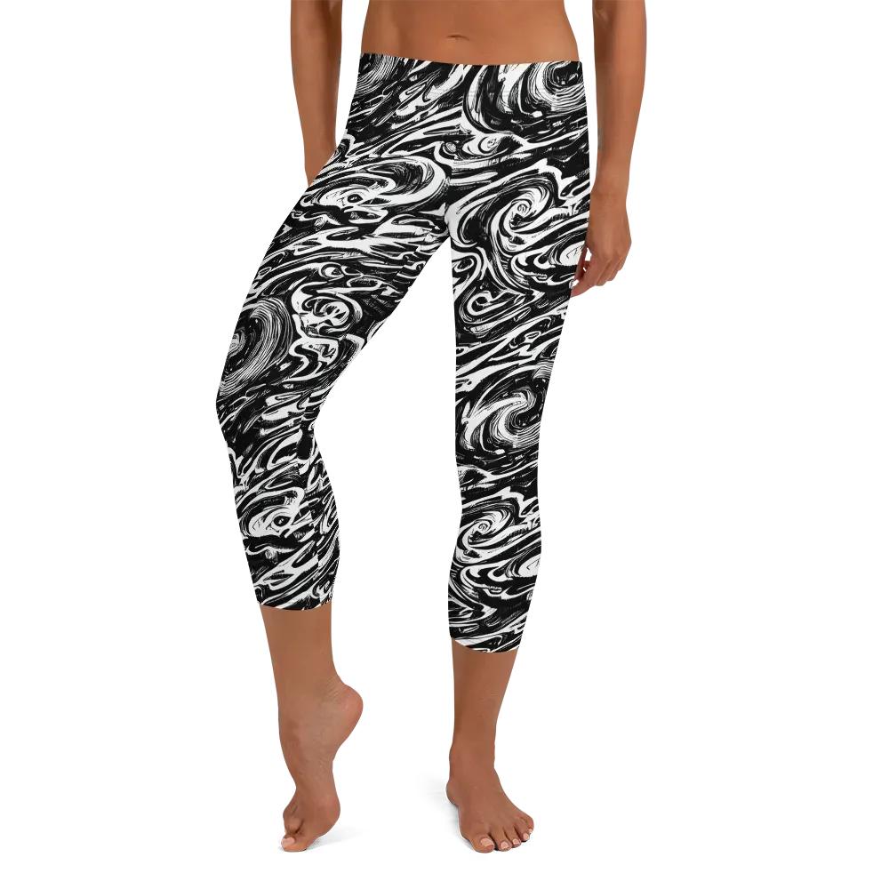 Blackwater Frenzy on Capri Leggings — Front