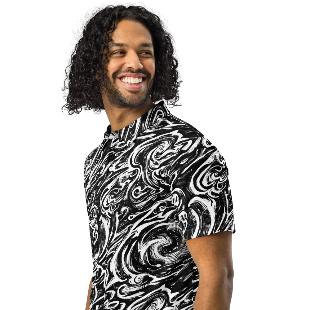 Blackwater Frenzy on Men's Slim Fit Polo Shirt — Left Front