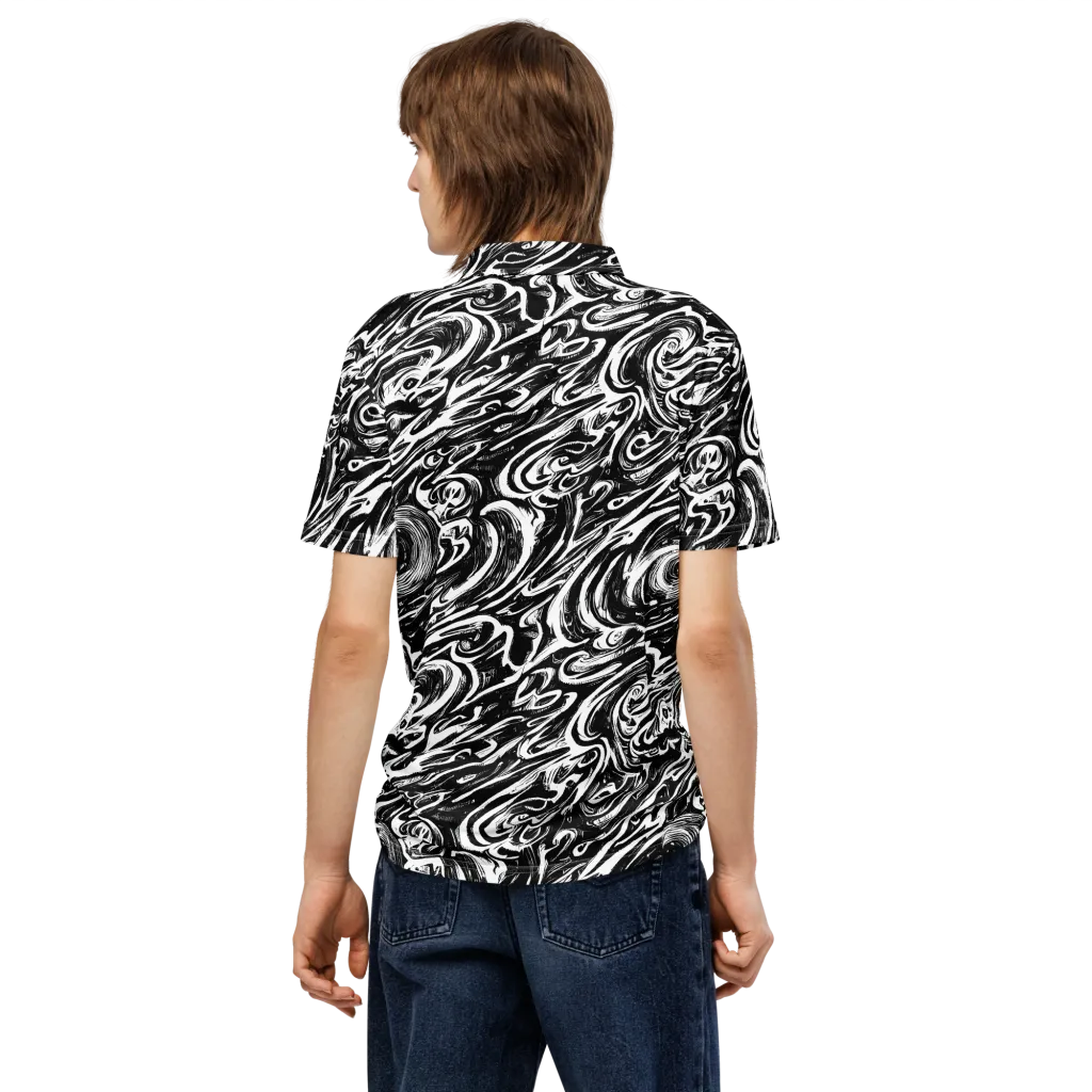 Blackwater Frenzy on Men's Slim Fit Polo Shirt — Back