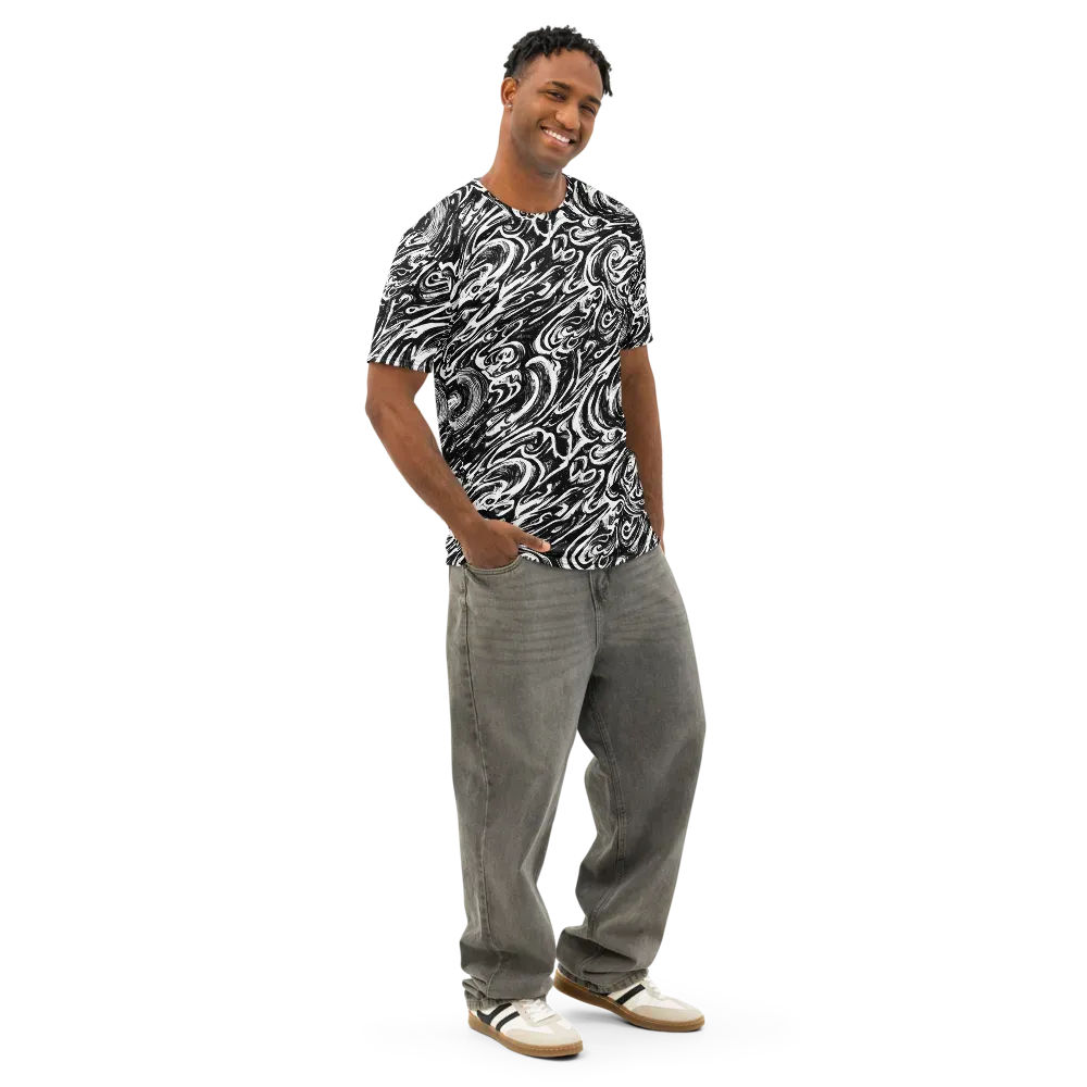 Blackwater Frenzy on Men's Cotton Crew Neck T-Shirt — Right Front