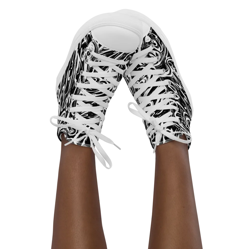 Blackwater Frenzy on Women's High Top Canvas Shoes — Front