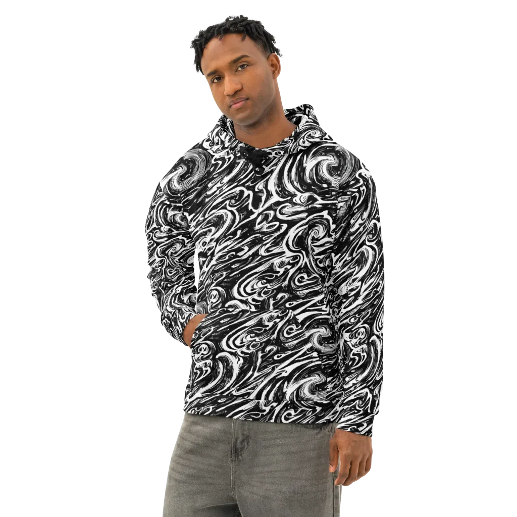Blackwater Frenzy on Cotton Hoodie — Left Front