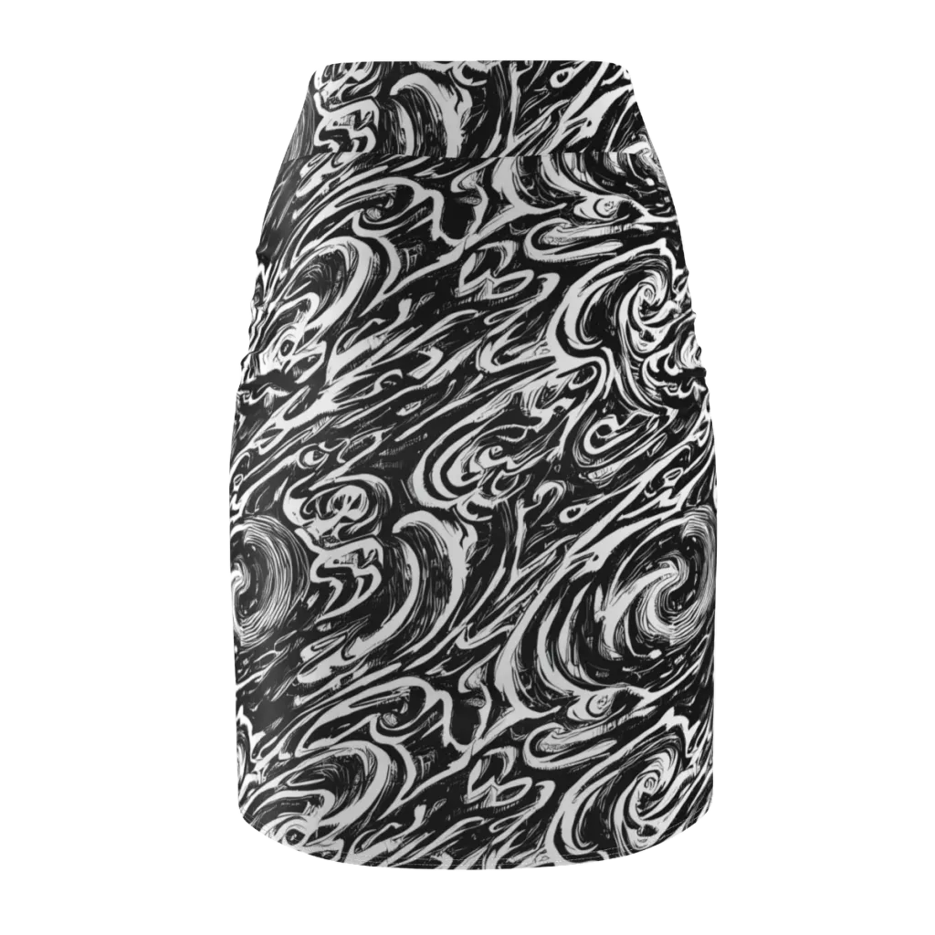 Blackwater Frenzy on Pencil Skirt — Back