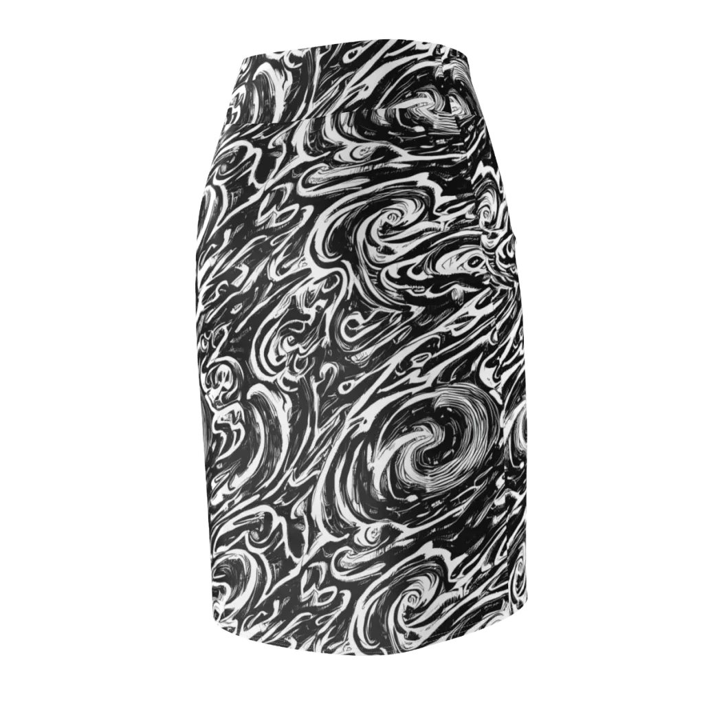 Blackwater Frenzy on Pencil Skirt — Back Side