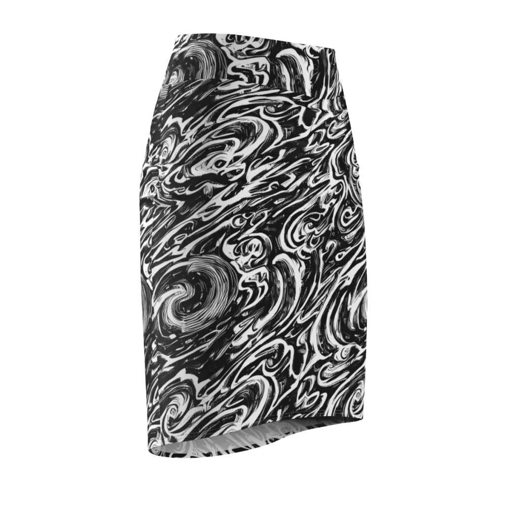 Blackwater Frenzy on Pencil Skirt — Front Side