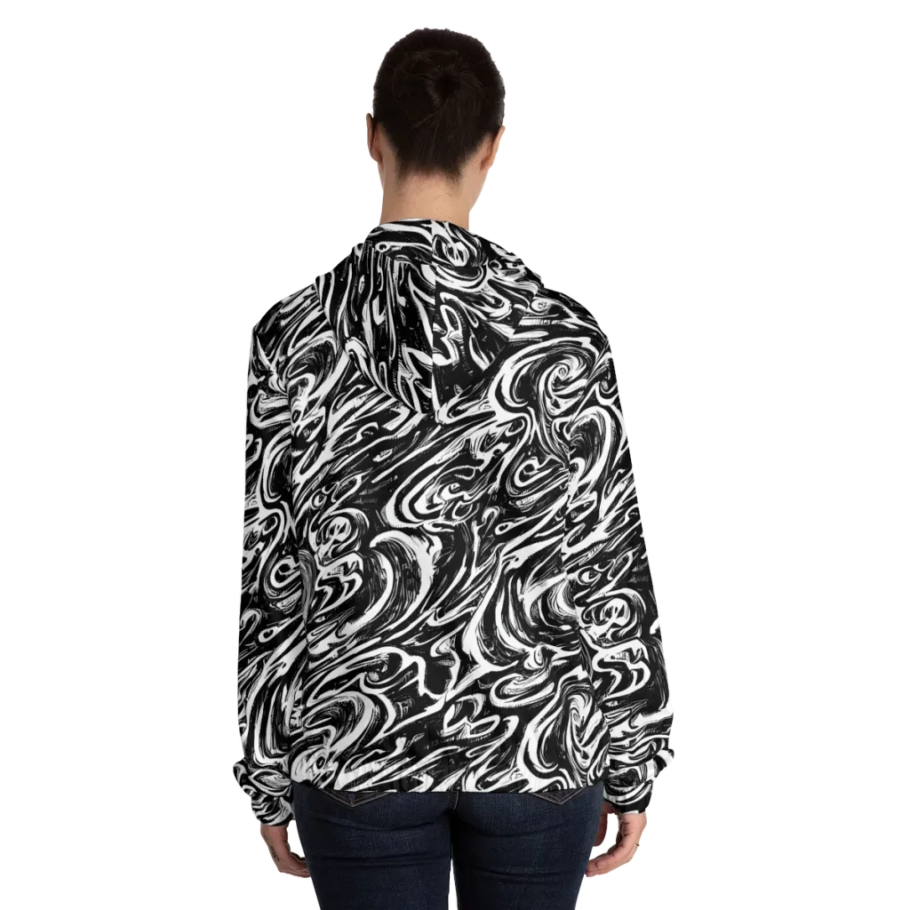 Blackwater Frenzy on Women's Full-Zip Hoodie — Back On Person