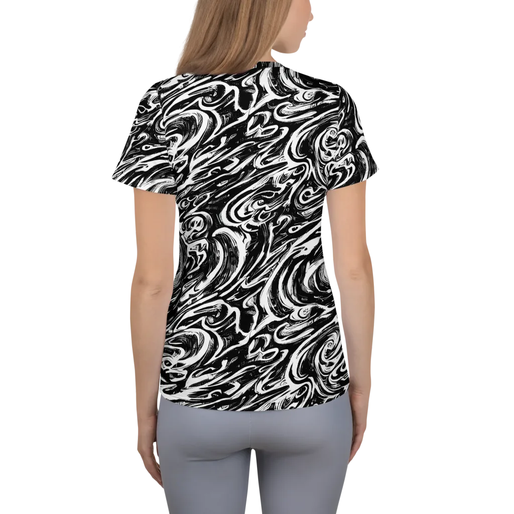 Blackwater Frenzy on Women's Athletic T-Shirt — Back