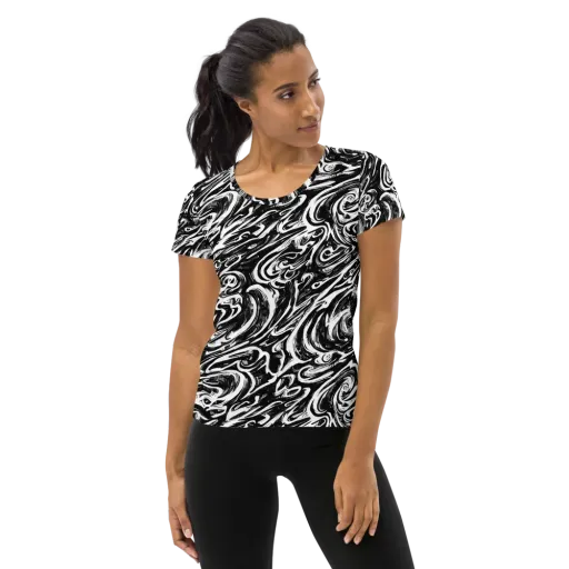 Blackwater Frenzy on a Women's Athletic T-Shirt