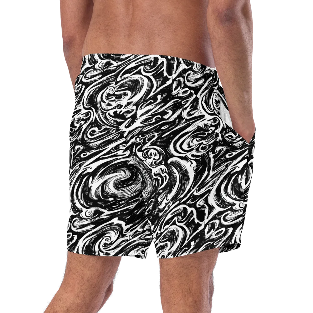 Blackwater Frenzy on Swim Trunks — Right Back