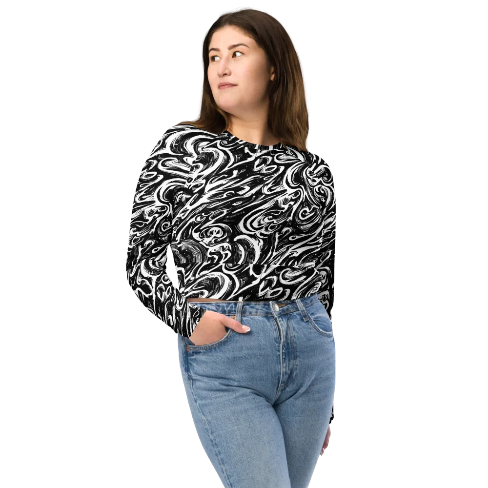 Blackwater Frenzy on Long Sleeve Crop Top — Front