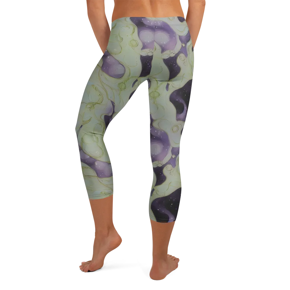 Sage Galaxy on Capri Leggings — Back