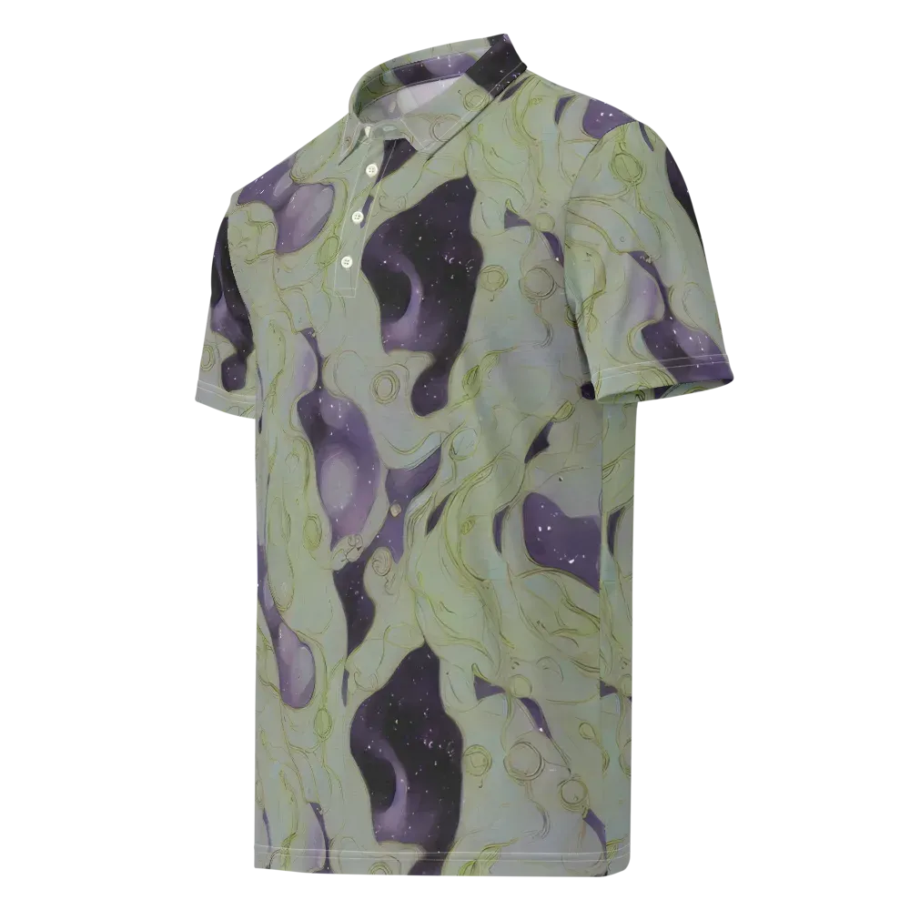 Sage Galaxy on Men's Slim Fit Polo Shirt — Left Front