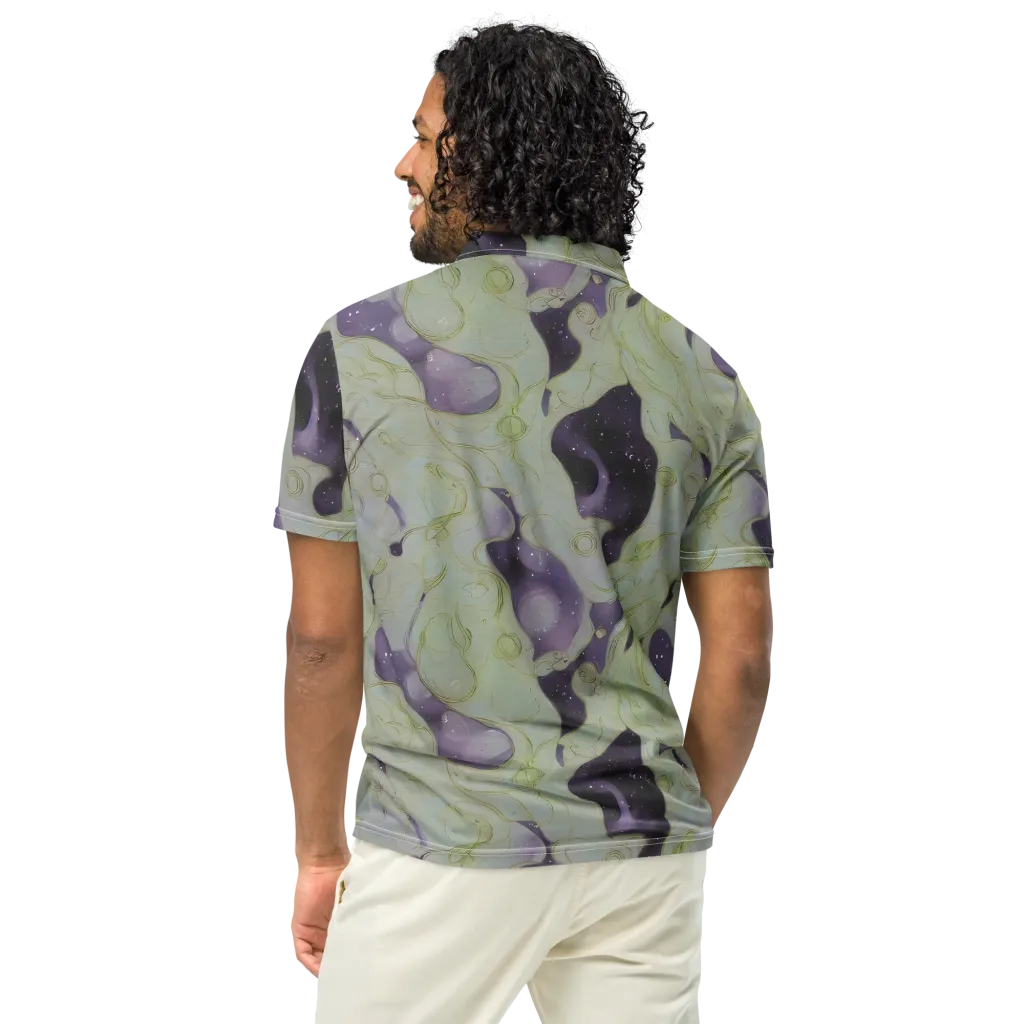 Sage Galaxy on Men's Slim Fit Polo Shirt — Back