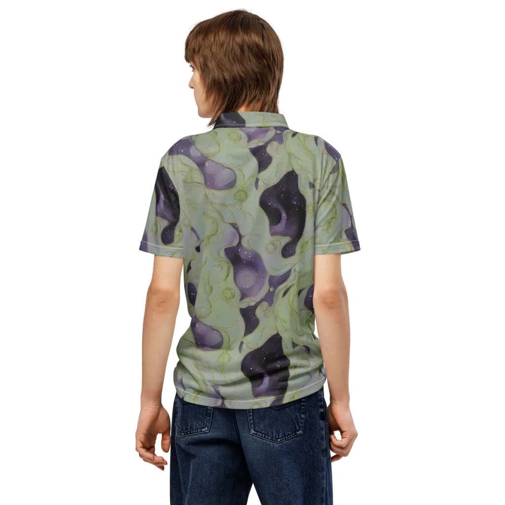 Sage Galaxy on Men's Slim Fit Polo Shirt — Back