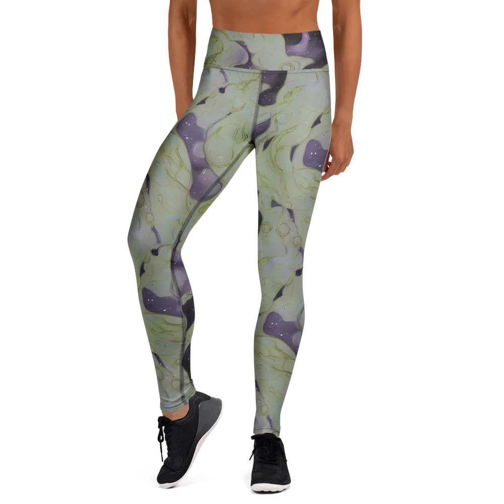 Sage Galaxy on Yoga Leggings — Front