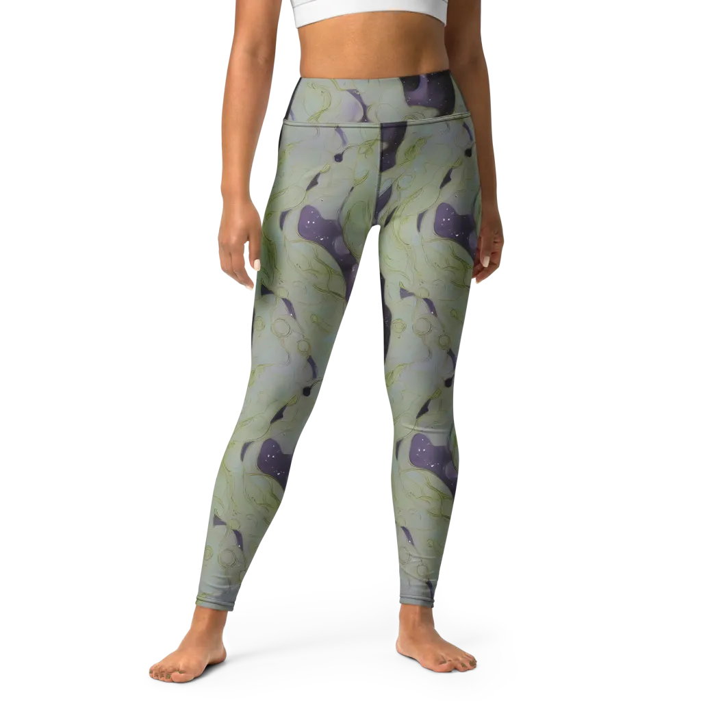 Sage Galaxy on Yoga Leggings — Front