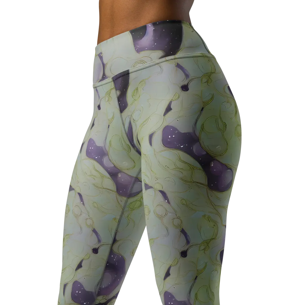 Sage Galaxy on Yoga Leggings — Left Front