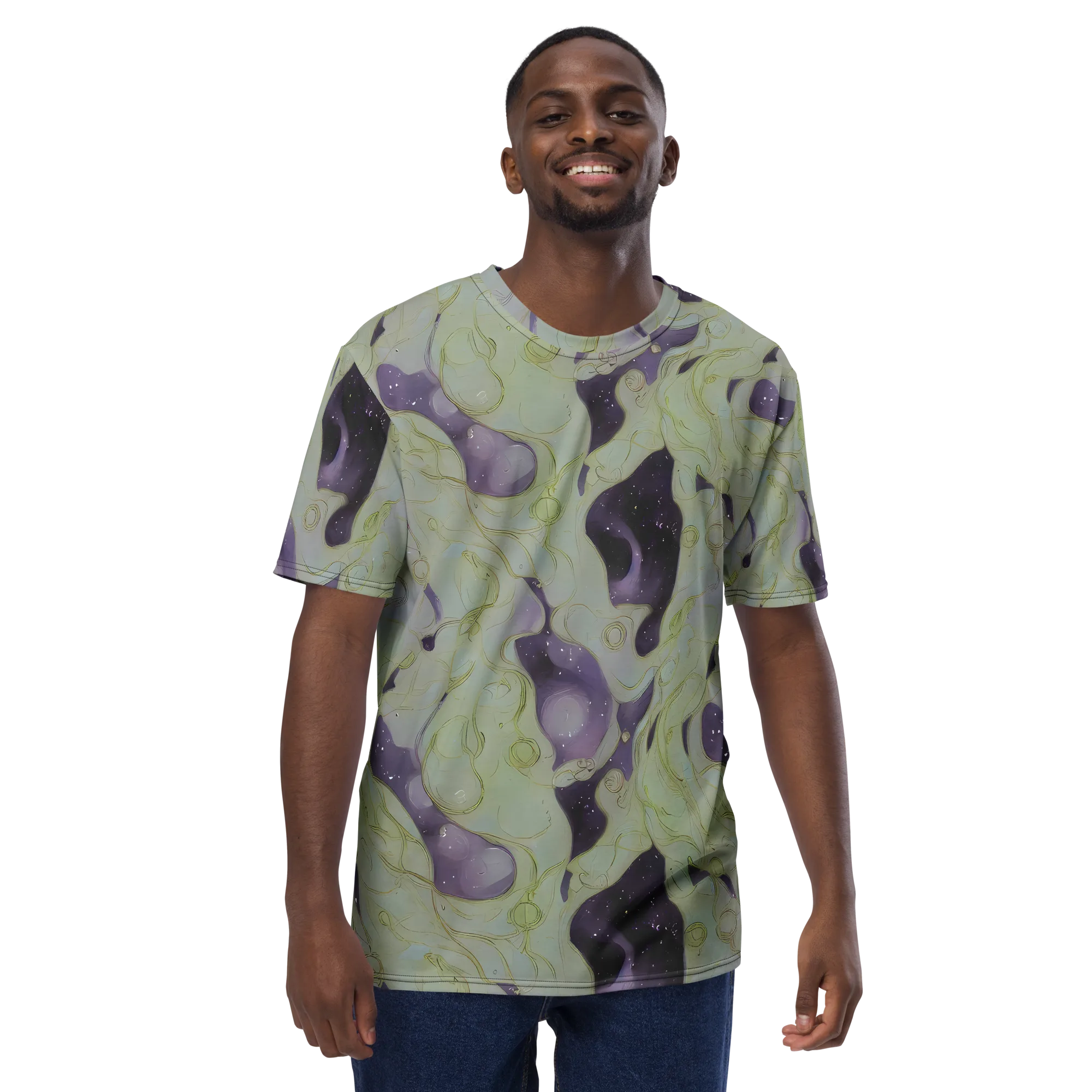 Sage Galaxy on Men's Crew Neck T-Shirt — Front