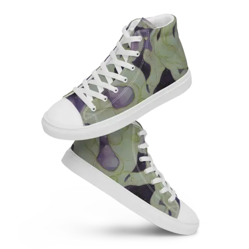 Sage Galaxy on a Men's High Top Canvas Shoes