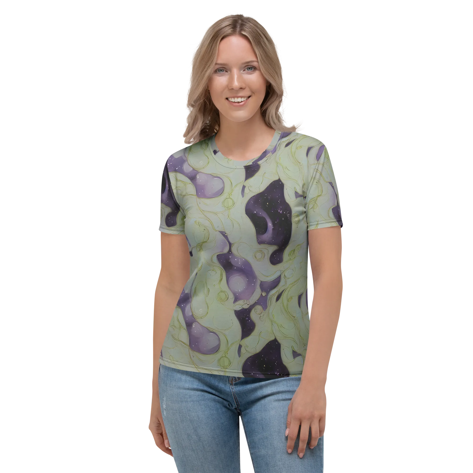 Sage Galaxy on Women's Crew Neck T-Shirt — Front