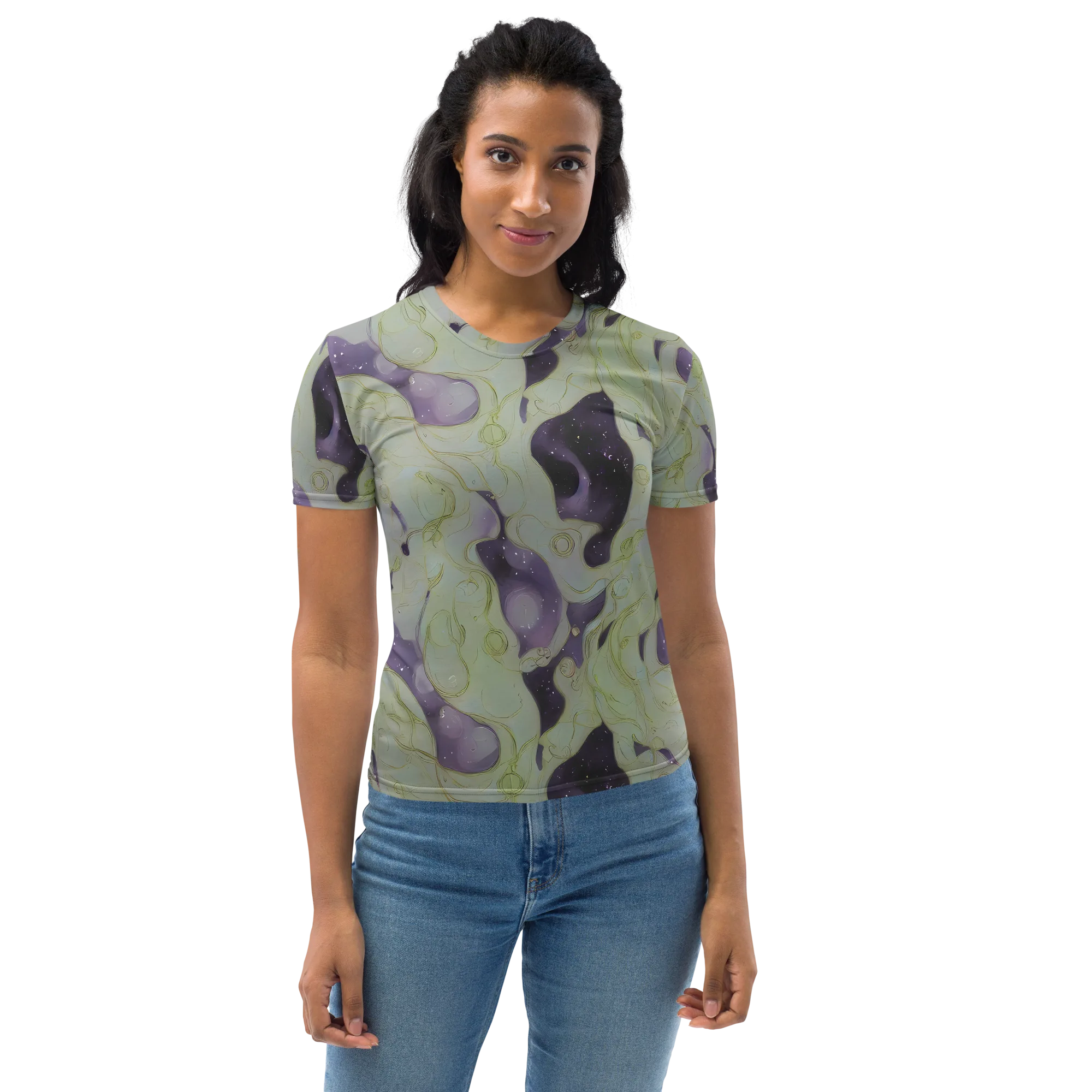 Sage Galaxy on Women's Crew Neck T-Shirt — Front