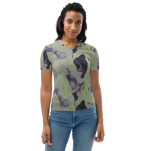 Sage Galaxy on a Women's Crew Neck T-Shirt