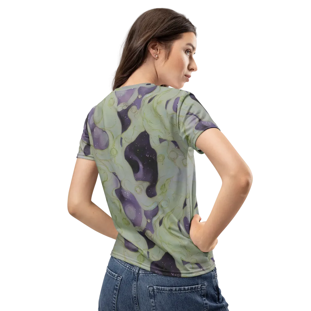 Sage Galaxy on Women's Crew Neck T-Shirt — Back