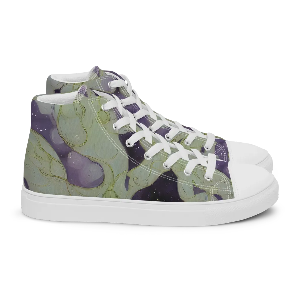 Sage Galaxy on Women's High Top Canvas Shoes — Right