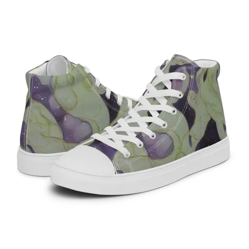 Sage Galaxy on a Women's High Top Canvas Shoes