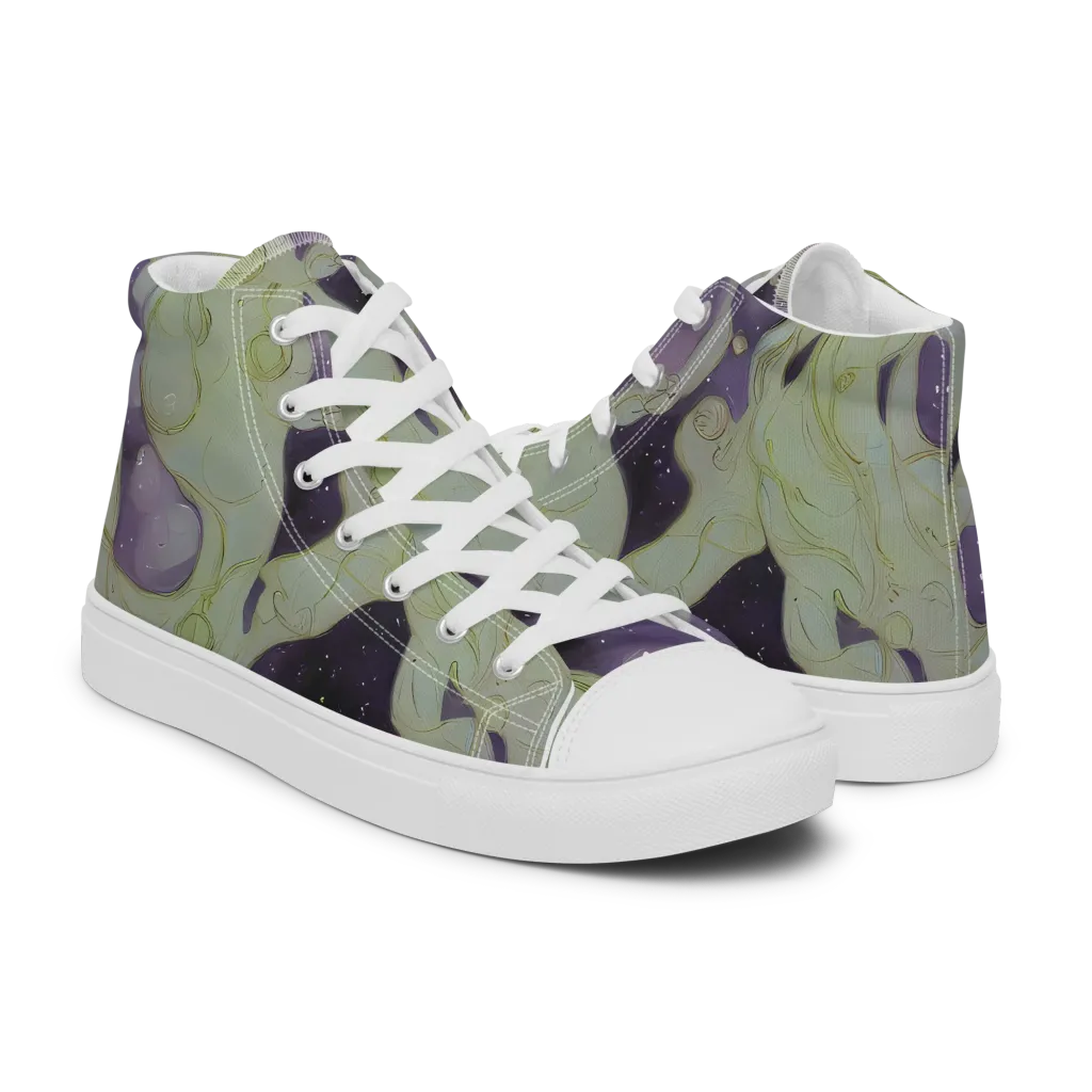 Sage Galaxy on Women's High Top Canvas Shoes — Right