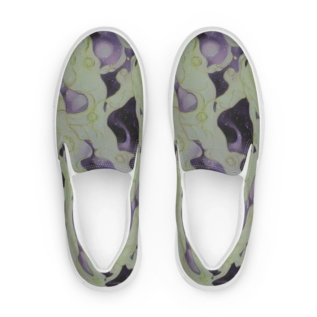 Sage Galaxy on Men's Slip-On Canvas Shoes — Front