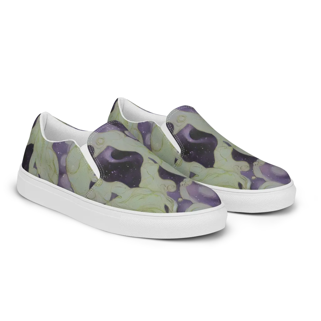 Sage Galaxy on Men's Slip-On Canvas Shoes — Right Front