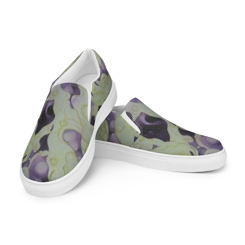 Sage Galaxy on Men's Slip-On Canvas Shoes — Left Front