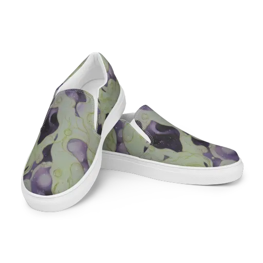 Sage Galaxy on a Men's Slip-On Canvas Shoes