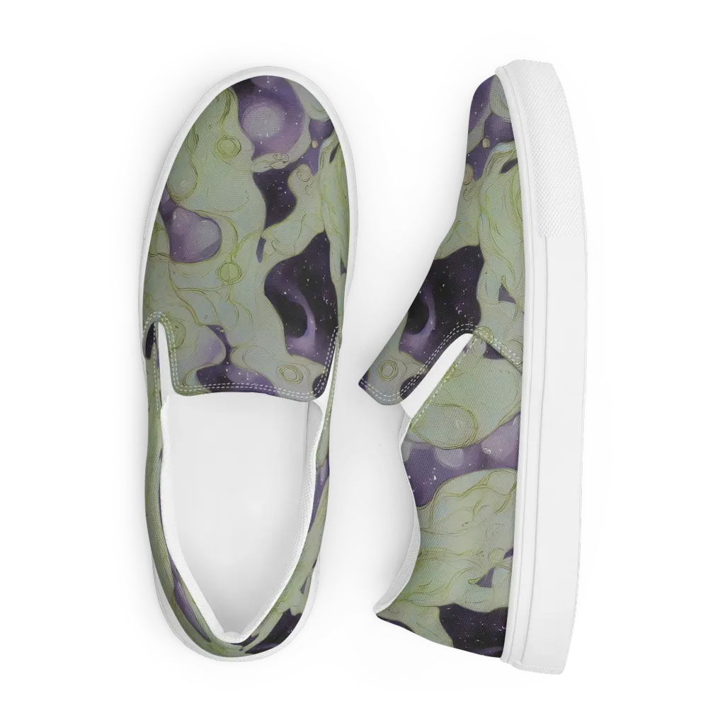 Sage Galaxy on Men's Slip-On Canvas Shoes — Front