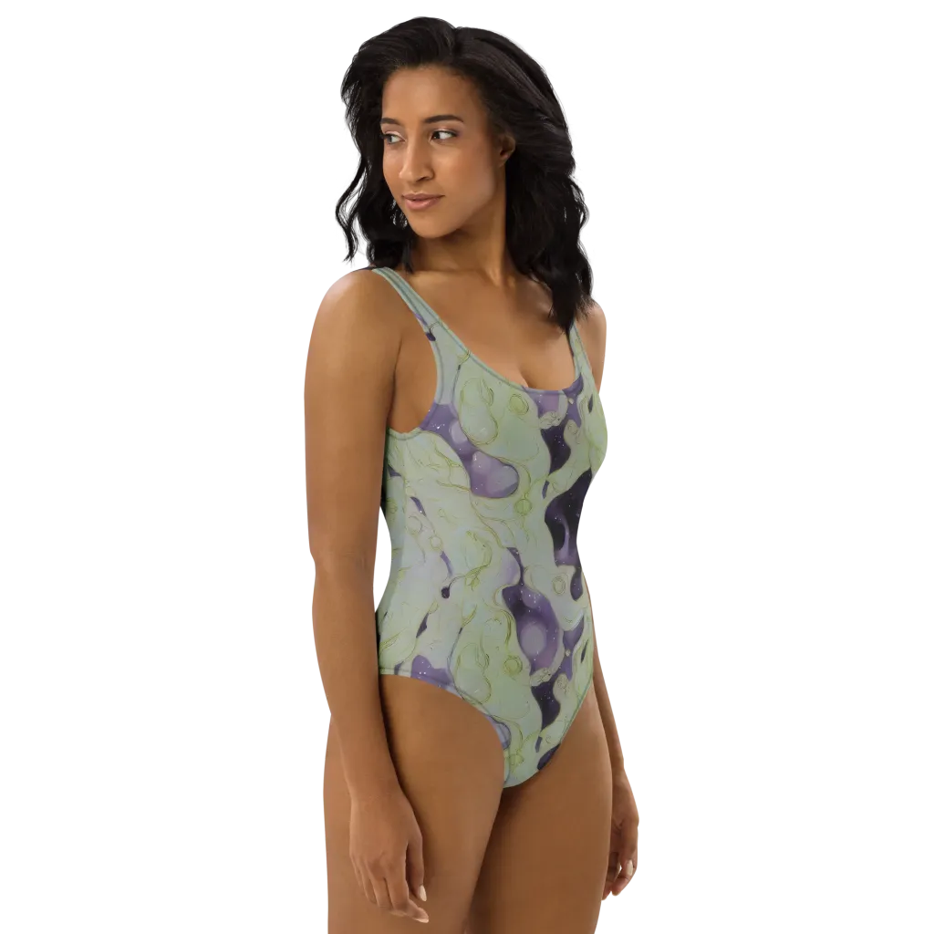 Sage Galaxy on One-Piece Swimsuit — Right