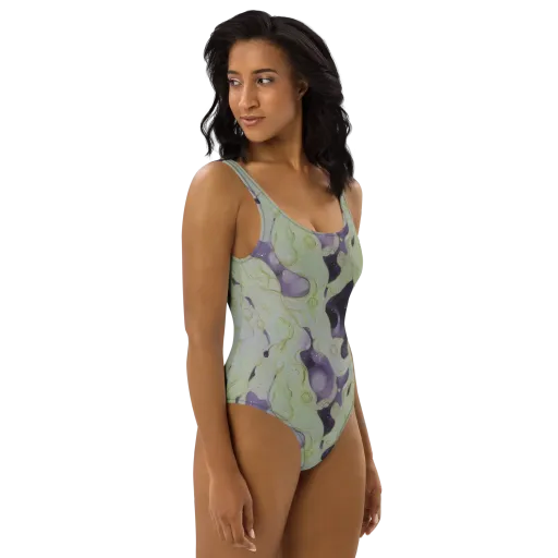 Sage Galaxy on a One-Piece Swimsuit