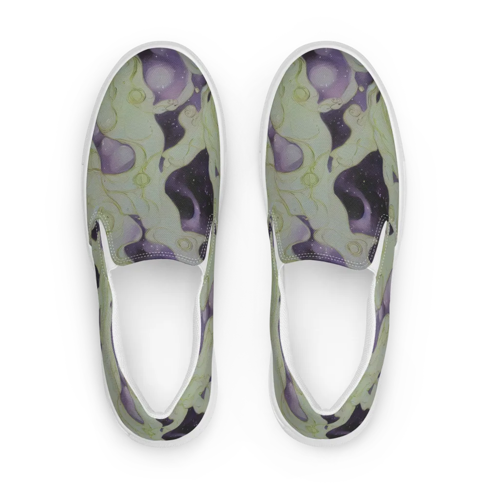 Sage Galaxy on Women's Slip-On Canvas Shoes — Front