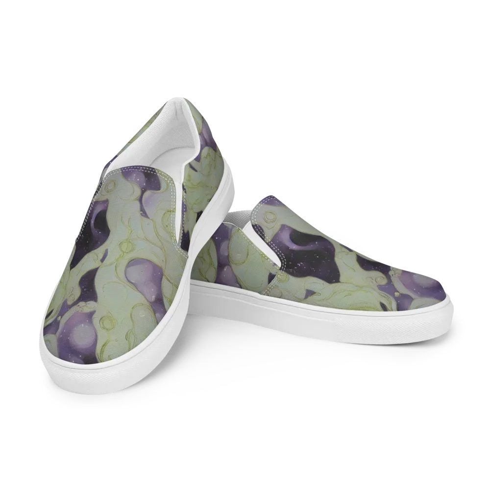 Sage Galaxy on Women's Slip-On Canvas Shoes — Left Front