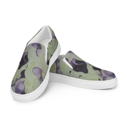 Sage Galaxy on a Women's Slip-On Canvas Shoes