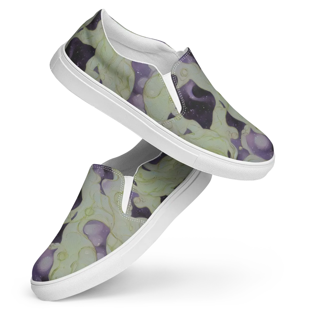 Sage Galaxy on Women's Slip-On Canvas Shoes — Front