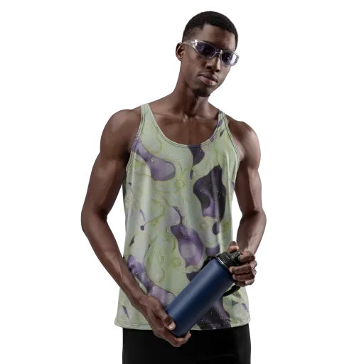 Sage Galaxy on a Men's Tank Top