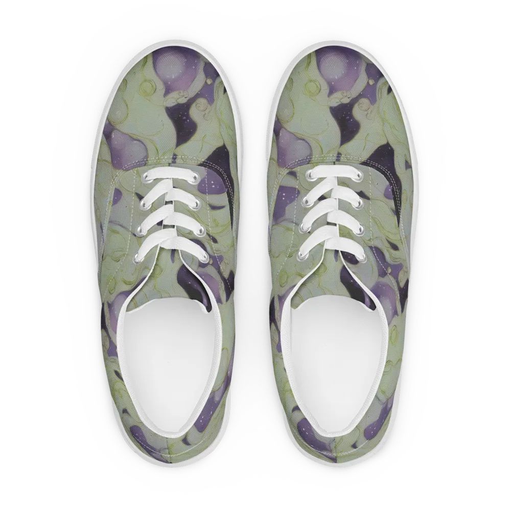 Sage Galaxy on Men's Lace-Up Canvas Shoes — Front