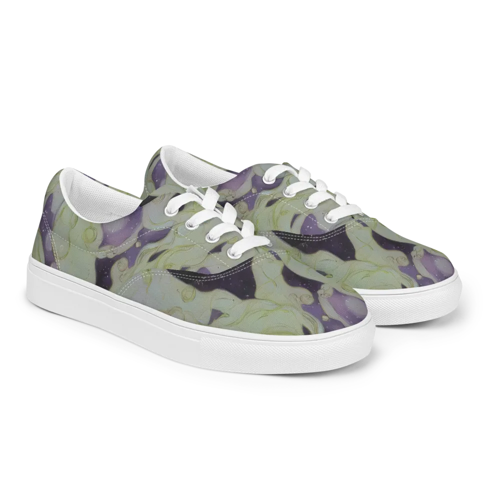 Sage Galaxy on Men's Lace-Up Canvas Shoes — Right Front