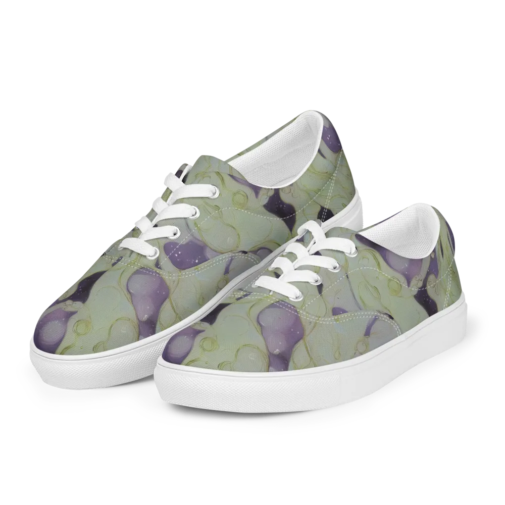 Sage Galaxy on Men's Lace-Up Canvas Shoes — Left Front