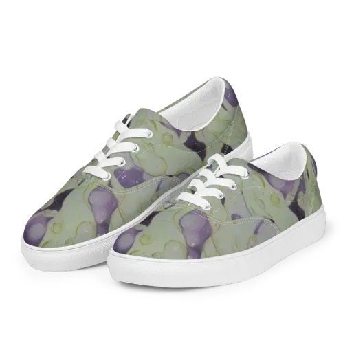 Sage Galaxy on a Men's Lace-Up Canvas Shoes