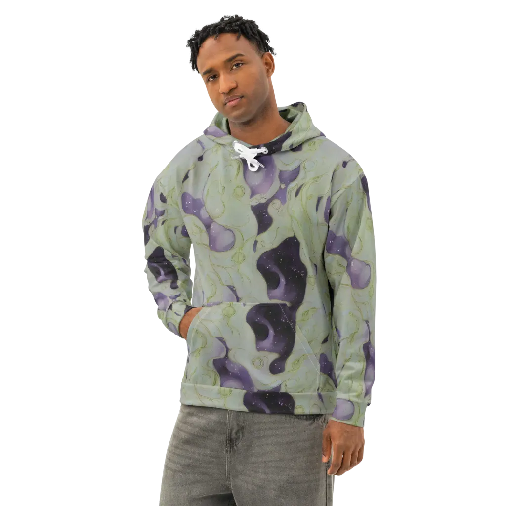 Sage Galaxy on Cotton Hoodie — Left Front