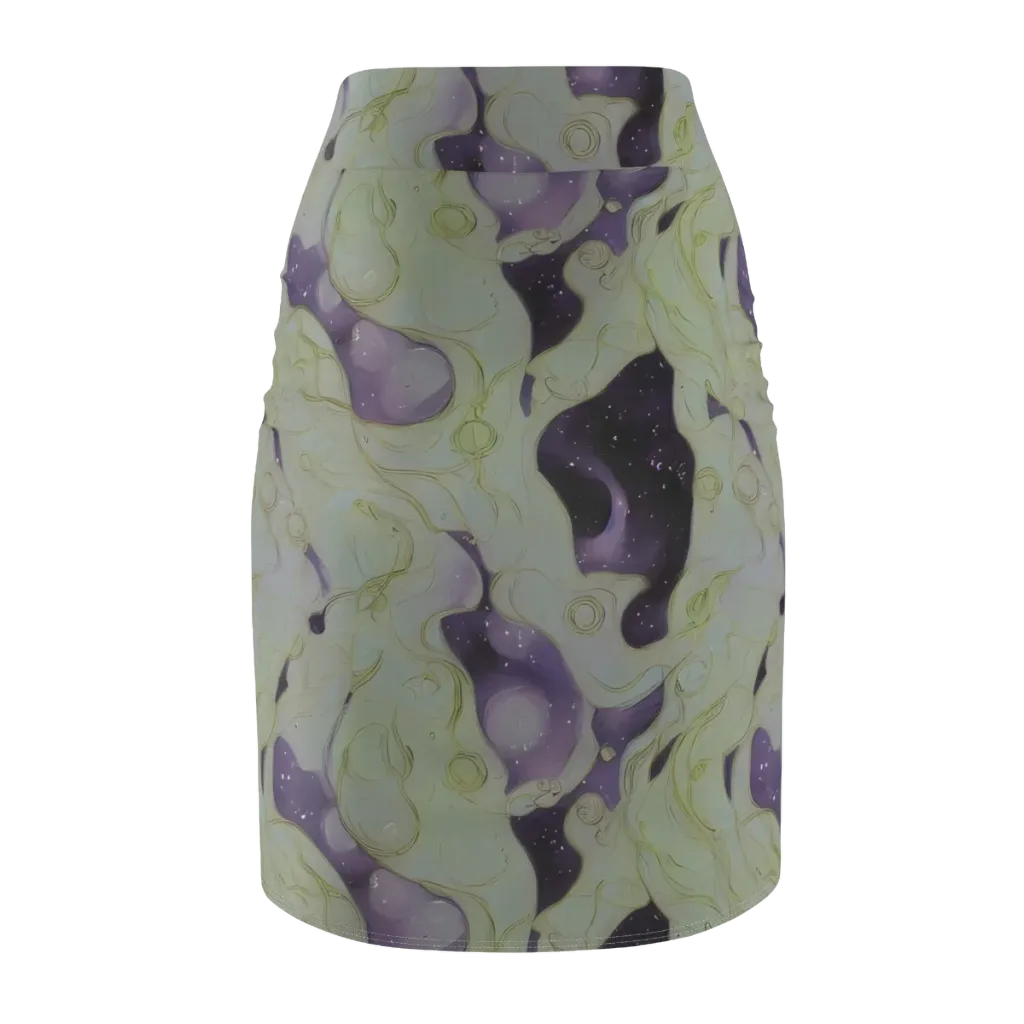 Sage Galaxy on Pencil Skirt — Back