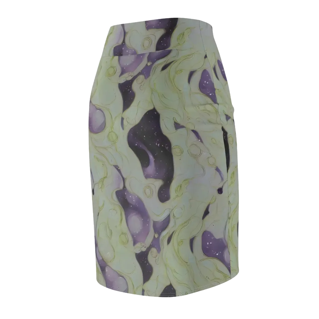 Sage Galaxy on Pencil Skirt — Back Side